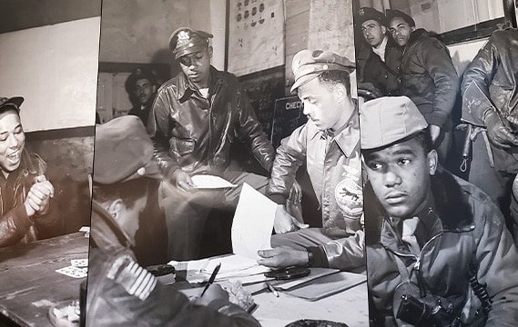 black and white photos of historical airmen