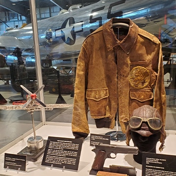 aviator jacket in museum display