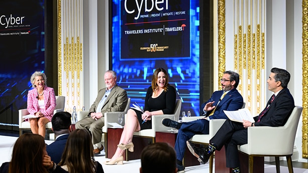 Panelists at a cyber event